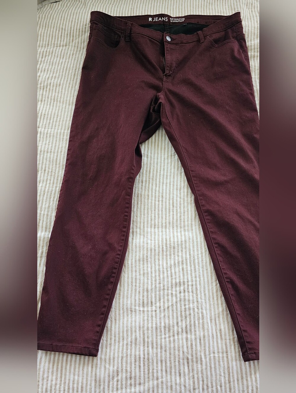 Reitmans Jeans Slim Fit Burgundy Pants